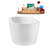 59" Streamline Soaking Glossy White Freestanding Tub and Tray With Internal Drain-101413460