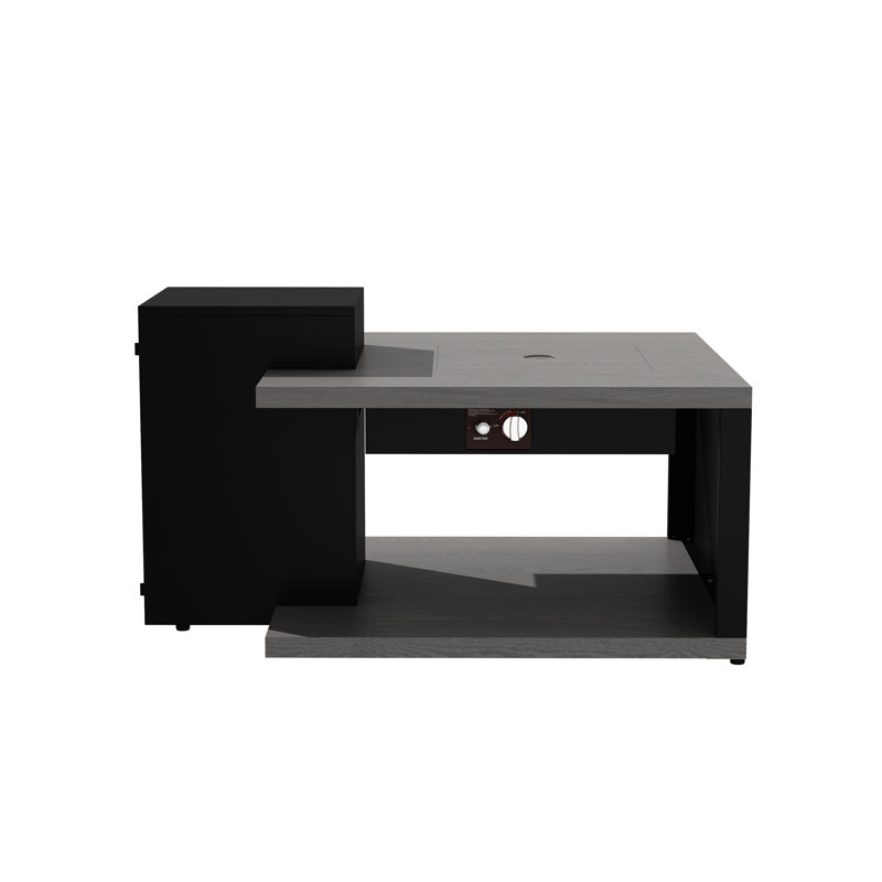 Foyer de table au propane sans fumée et avec 50 000 BTU de Castleman avec roche volcanique, H 22,4 po x l 40,2 po x P 31,5 po