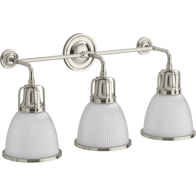 Hauksbee Three-Light Bell Sconce, Gold, 13.62" H x 28.12" W x 9.62" D