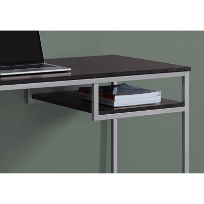 Computer Desk For Work At Home, 48" Desk, Laminate, Grey Metal Legs, Modern Industrial Style With Extra Storage Space, Efficient Workspace Contemporar
