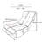 Balcony Chair - 4-segment Adjustable Gray Metal Reclining For Living Room, Space Efficient Back