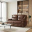 Brown Leather Reclining Loveseat Luxury Comfort Upholstered Modern Living Room Furniture 1pc 2-Seater Recliner Sofa
