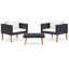 Ensemble de meubles de jardin Keina, 2 chaises et table, rotin de polyester noir, crème-117055968-117055970
