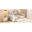 Lit de jour simple blanc avec 3 tiroirs, ports de chargement et bureau - Bois de pin pour une construction confortable de taille repos-516768111-516768113