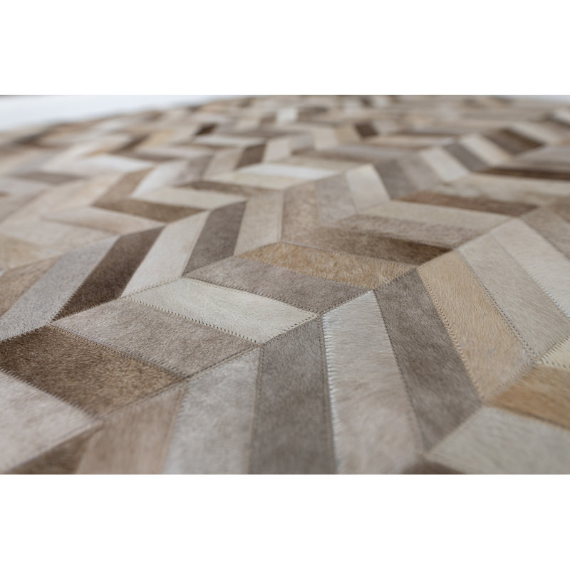 Tapis en cuir de vache Billie, Rectangulaire 9 pi x 11 pi