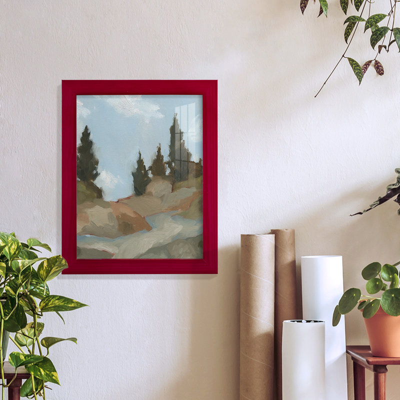 West Fourche Trail II sur papier, Rouge, H 11 po x l 9 po x P 1 po