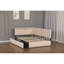 Structure de lit Boucle, structure de lit tapissier Cloud avec tête de lit, 2 tiroirs de rangement, éclairage à DEL et charge USB, pieds et lattes en bois massif, aucun sommier nécessaire, beige-80626701