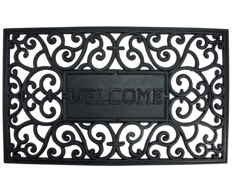 Paillasson noir "Welcome" 18 "x 30"