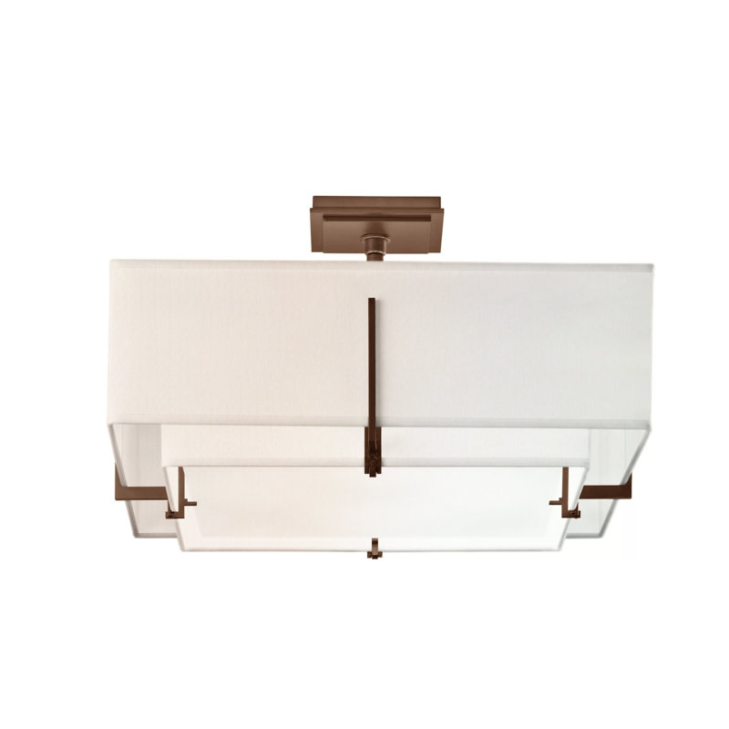 Exos 4 - Light 20.6" Semi Flush Mount, Natural Anna, Bronze