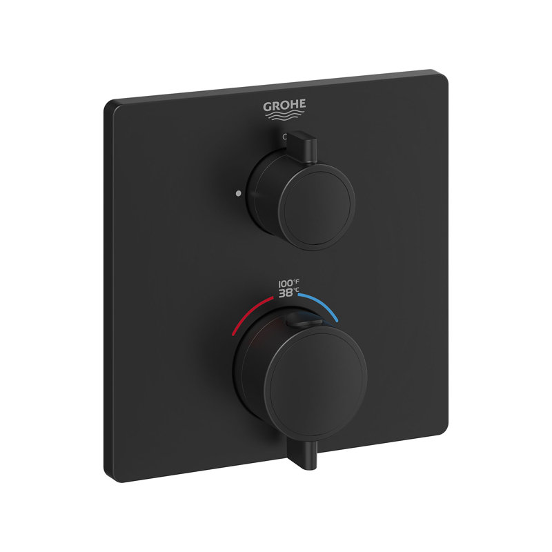 Grohtherm® Single Function 2-Handle Thermostatic Trim, Matte Black