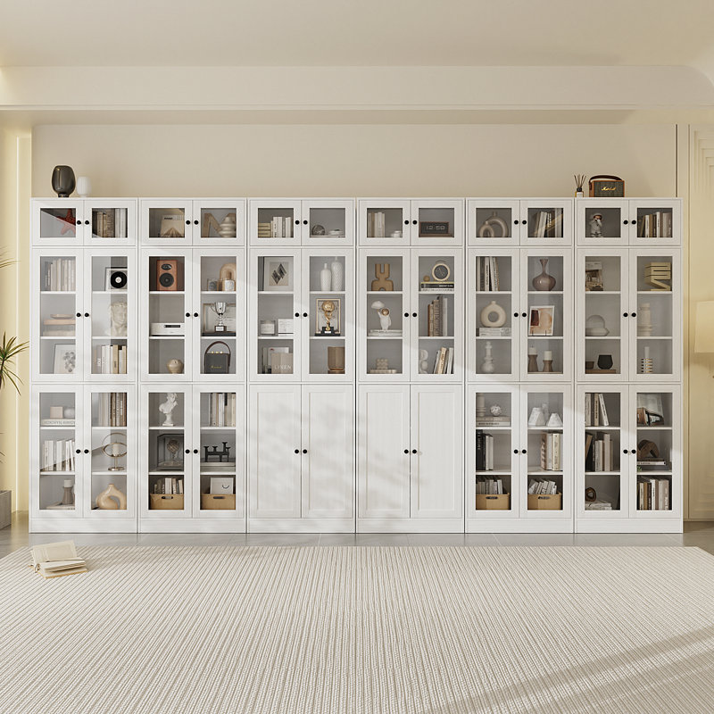 86.7'' H X 114.73'' W Book Cabinet Storage Bookcase Set