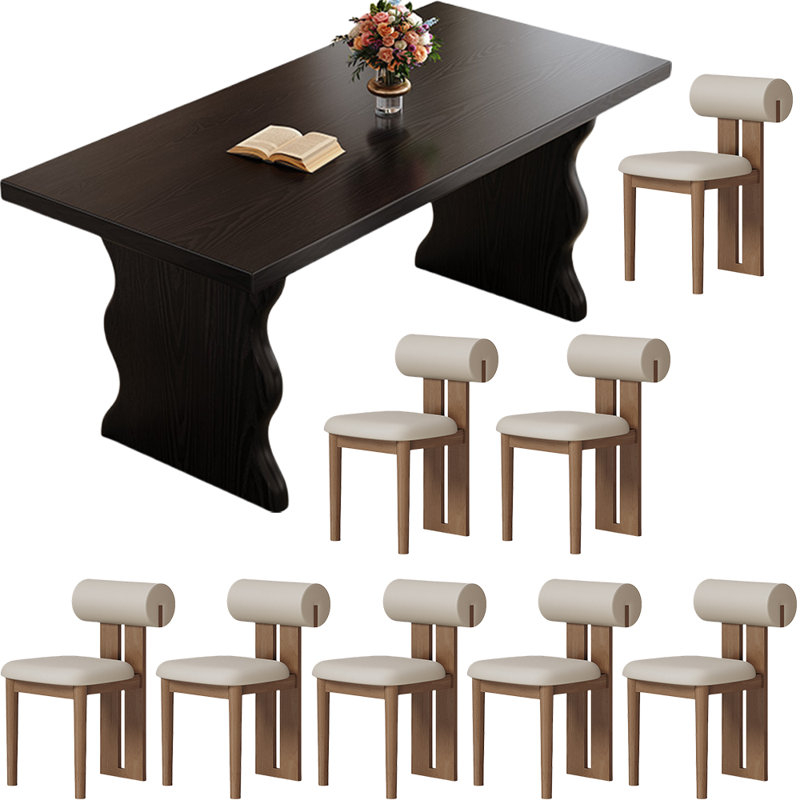 Ensemble de salle à manger Black Wood, 29.9"H x 70.9"L x 30.7"W