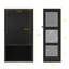 Petite armoire de rangement murale noire avec porte et tablette ouverte