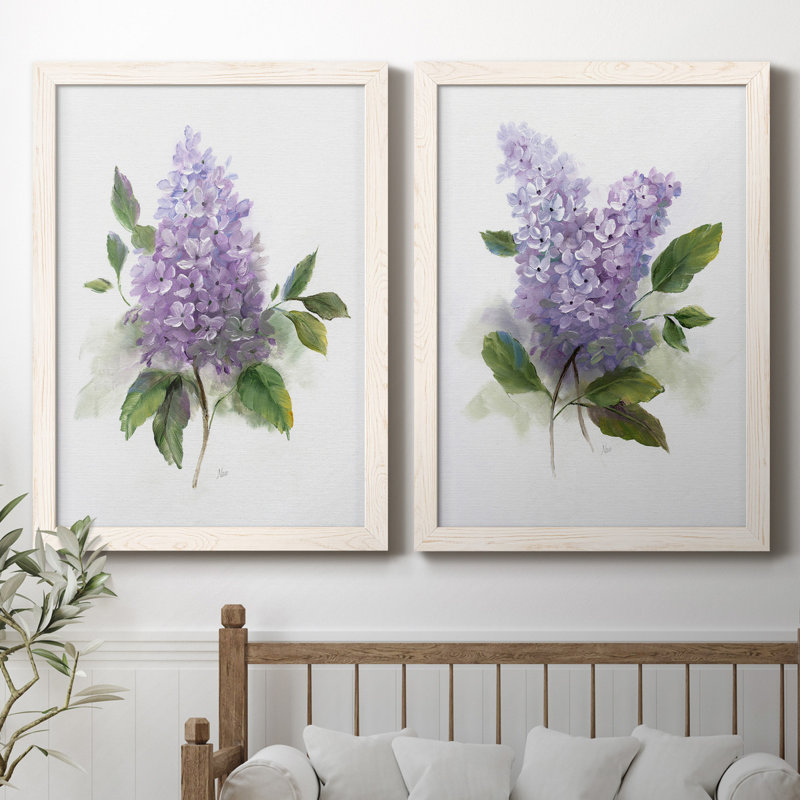 Lilac Romance I - ensemble de 2 reproductions, H 44 po x l 31 po, Toile encadrée, Érable