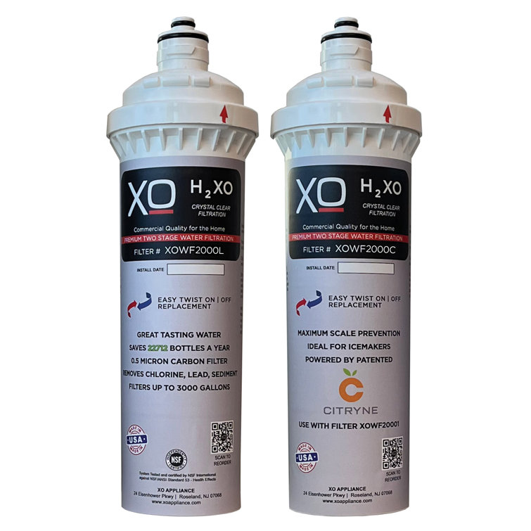 H2 XO Cartridge Replacements 2 Stage - Hard Water Environments (Max Scale Inhibition)
