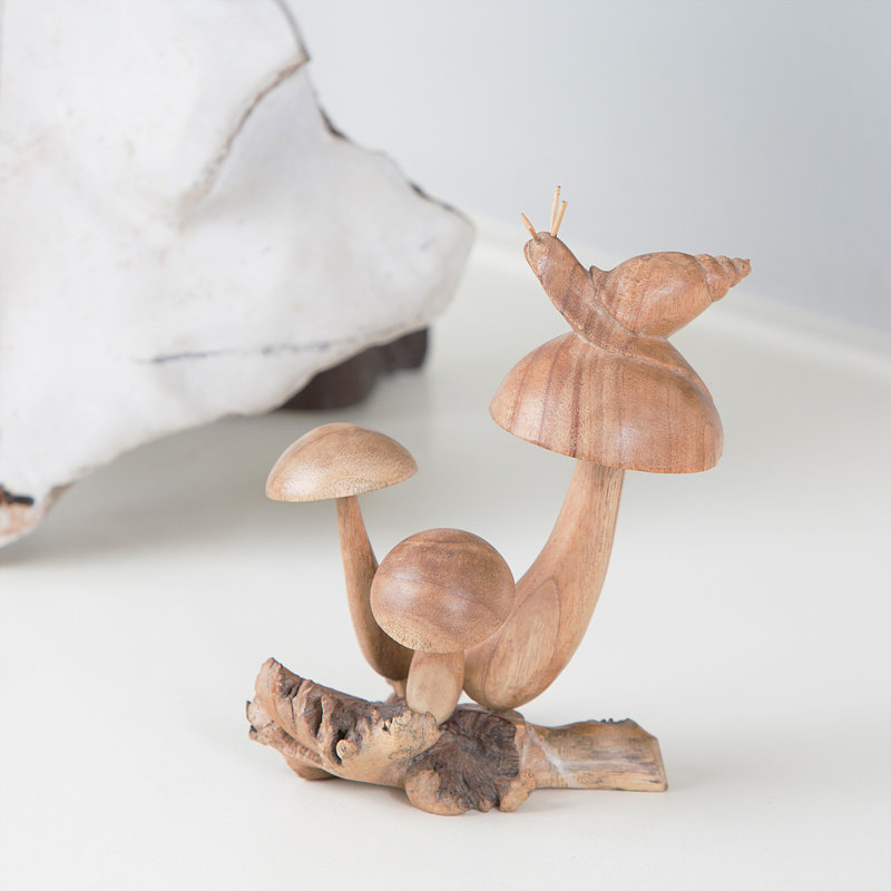 Parasite Snail on Mushrooms Approx. 8"H