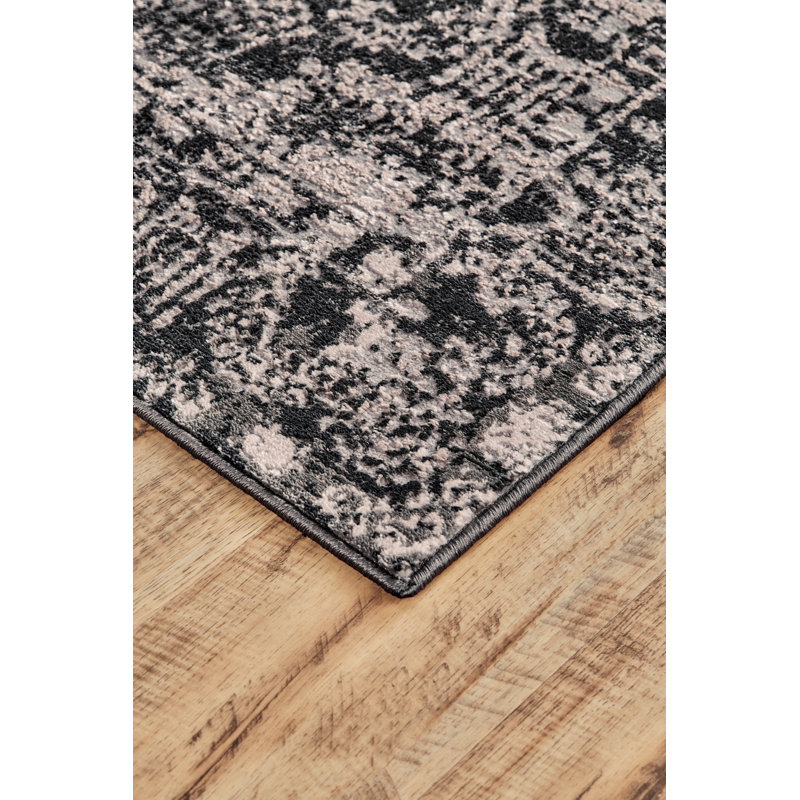 Tapis gris anthracite / gris Corry, Rectangle 5 pi x 8 pi