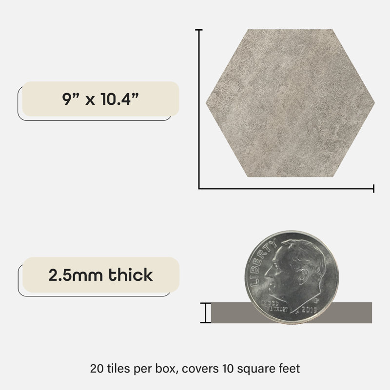 2.5mm Thick 9'' W x 10.4'' L