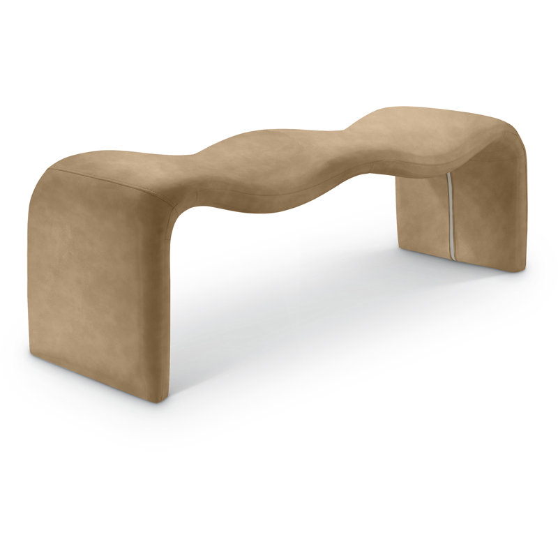 Monifa Vegan Leather Bench, Tan Vegan Leather