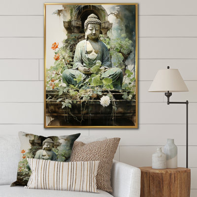 Art bouddhiste vert, art bouddhas sur toile