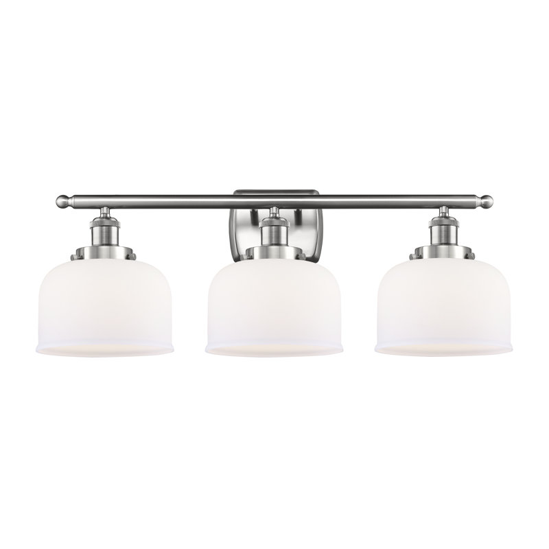 Éclairage pour salle de bain à 3 lumières 28 po Ballston Urban Bell, Blanc mat, DEL, Nickel satiné brossé