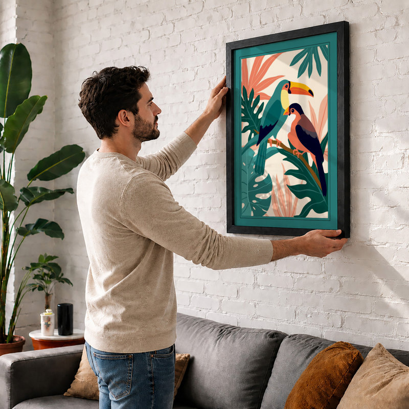 Toucans Tropical - Framed Print, Unframed, A1 - 84.1 x 59.4 cm