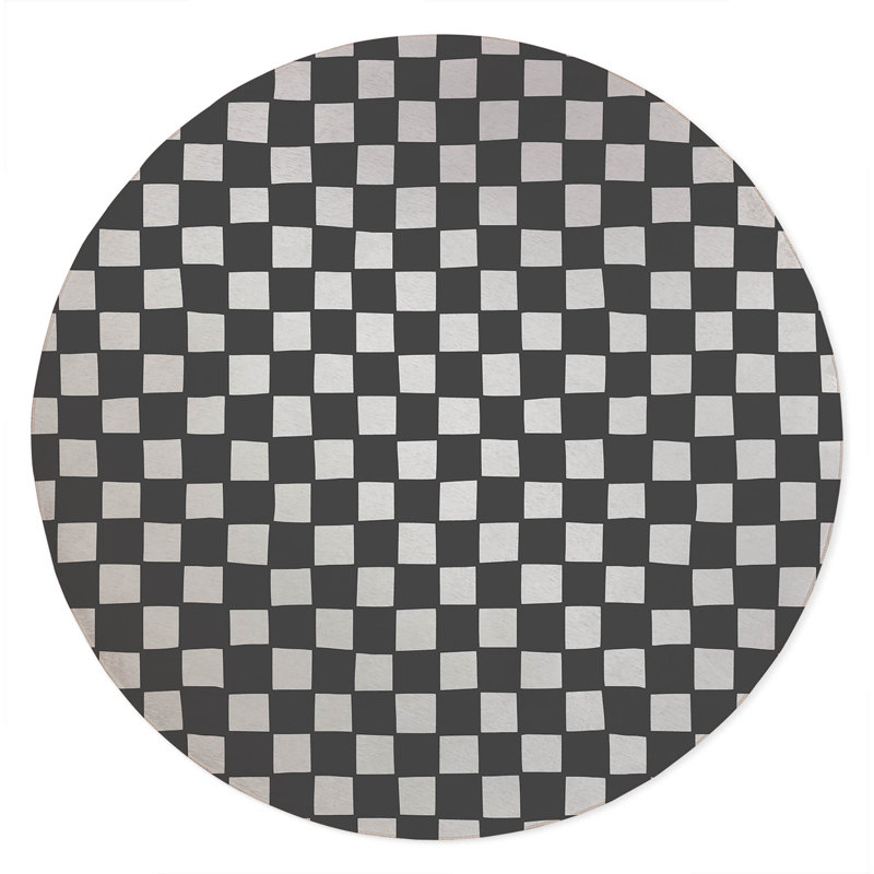 Tapis d'extérieur à carreaux antidérapant, Rond 5 pi