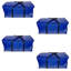Très grand ensemble de 4 très grands sacs de déménagement avec fermeture à glissière et poignées de transport, bleu avec poignées noires