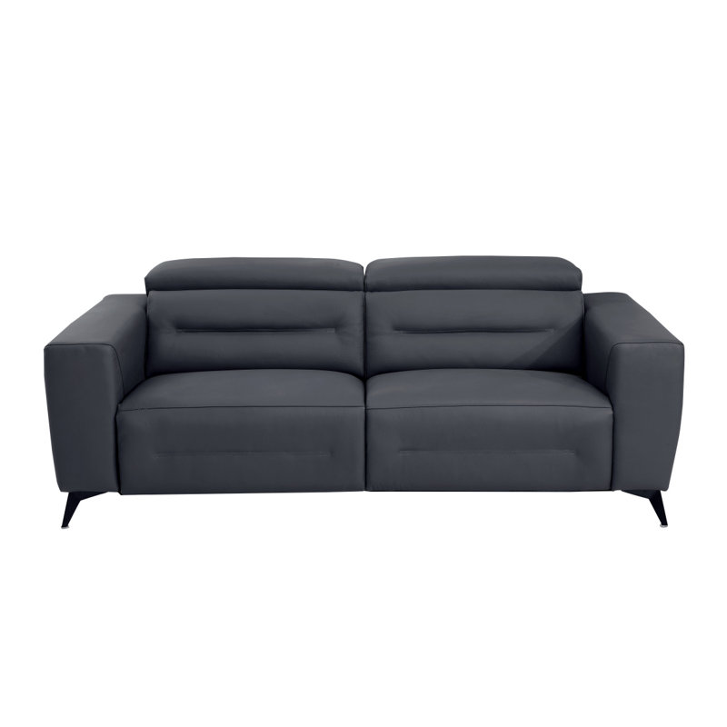 Canapé en cuir italien avec fauteuil inclinable Global United