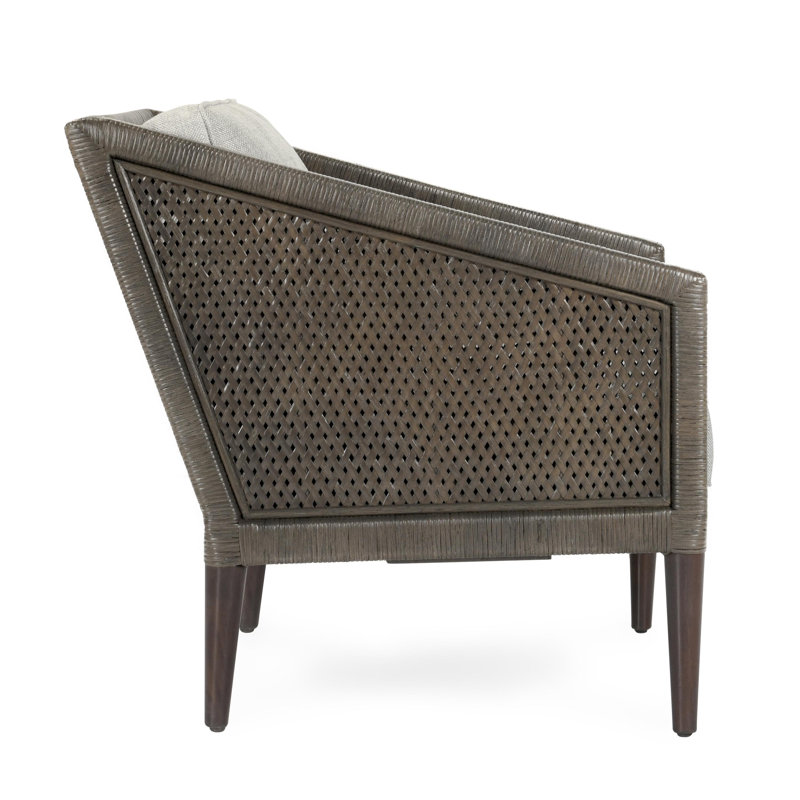 Kaitlin Wicker Accent Chair In Brown And Gray, Brown, Gray