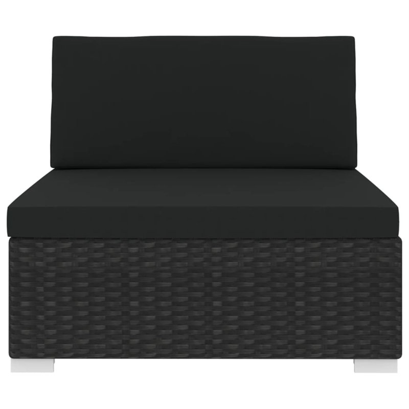 Polkville Patio Chair with Cushions, Black, Black