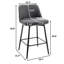 Ensemble de 2 tabourets de bar pivotants à hauteur de comptoir pivotant à 360 ° avec dossier et pieds en métal pour îlot de cuisine et pub, toile de lin