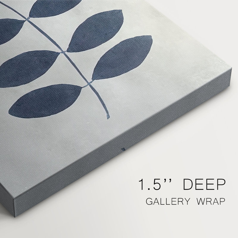 Fleurs pressées bleu marine - Cavas enveloppés de galerie, H 27 po x l 18 po