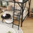 Full Size Loft Bed with Ladder, Metal Full Loft Bed with Storage Shelves, High Loft Bed-372287492