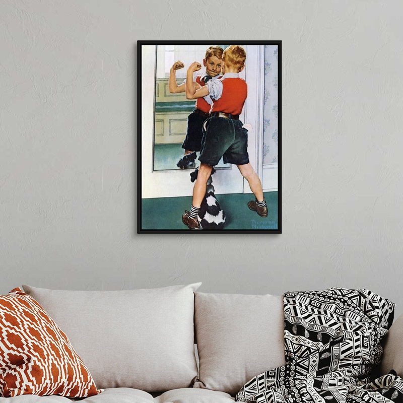 Art mural sur toile The Muscleman, Cadre flottant noir, H 34 po x l 26 po x P 1,75 po