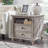 Rushville Farmhouse 2 - Drawers Nightstand with Charging Station, Tall Rustic Wood Square End Table with Open Shelf-95008836