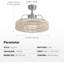 21.5" Crystal Ceiling Fan With Light And Remote Chandelier Ceiling Fan