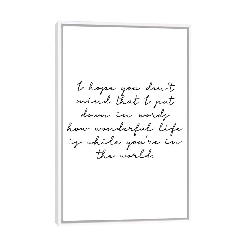 " Typo №1 Rectangle ", White Frame, 60" H x 40" W x 1.5" D, No Mat