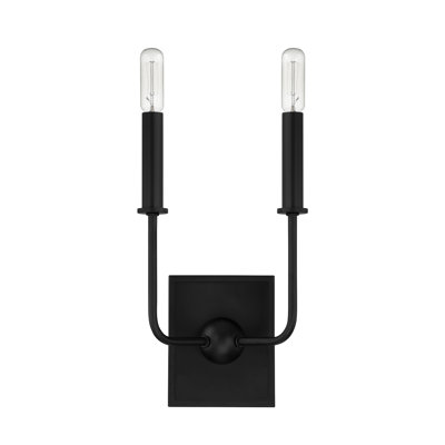 Treyvion Metal Candle Wall Light in Black