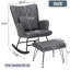 Chaise berçante grise pour un accent confortable et durable avec coussin supplémentaire