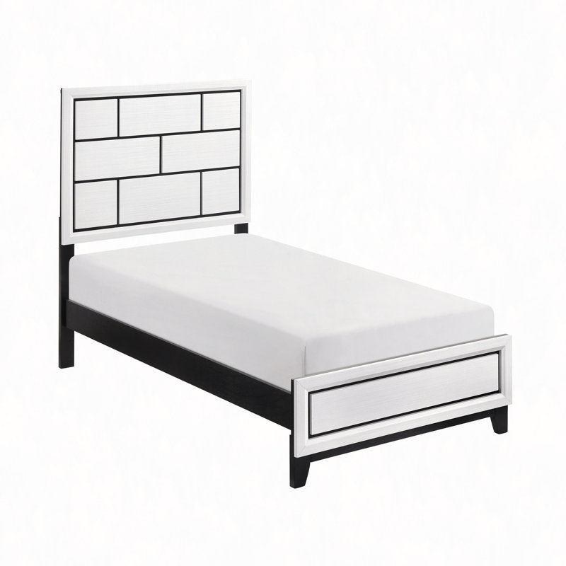 Lit contemporain 1pc, Lit simple, Blanc