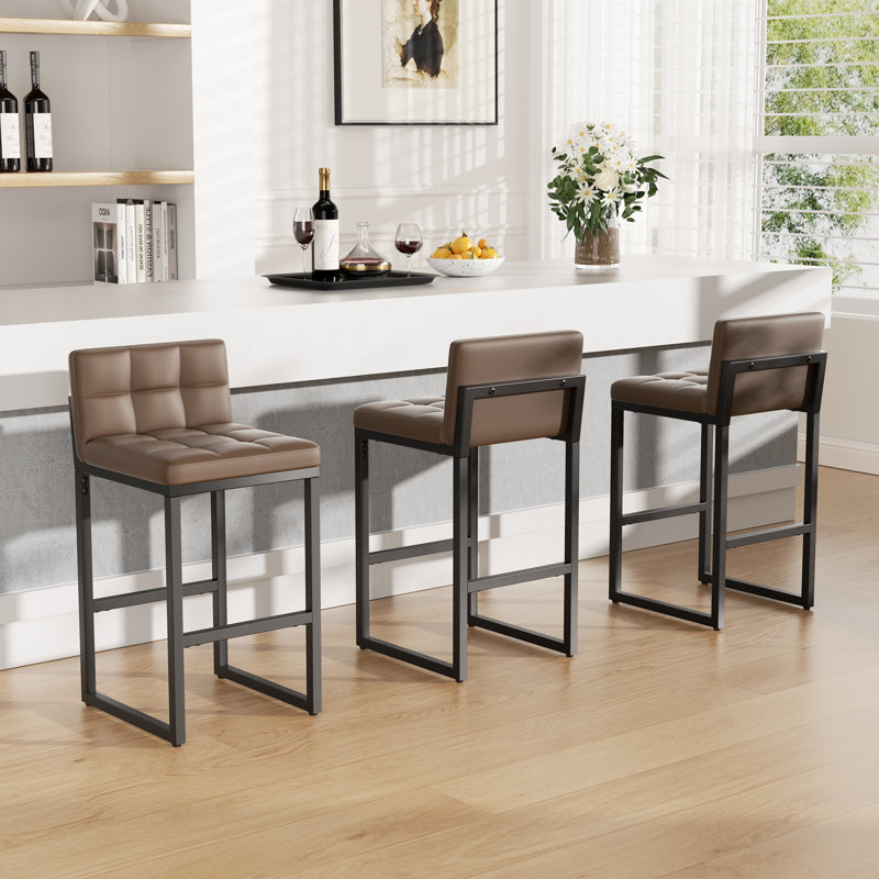 Counter Stool with Metal Frame, Coffee