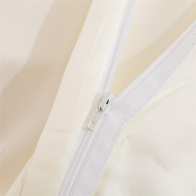 American Traditional Satin Standard Solid Duvet Cover, Queen Duvet Cover +  2 Standard Pillowcases, Cream