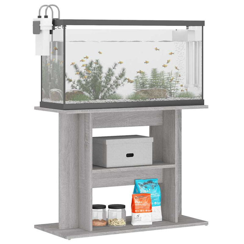 Cheryl Aquarium Stand, Grey Sonoma, 60cm H x 80cm W x 35cm D