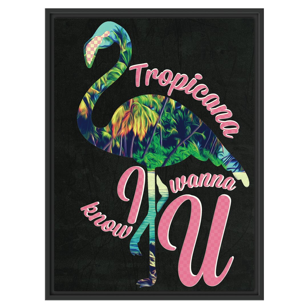 Gerahmtes Wandbild Tropicana Schwarz