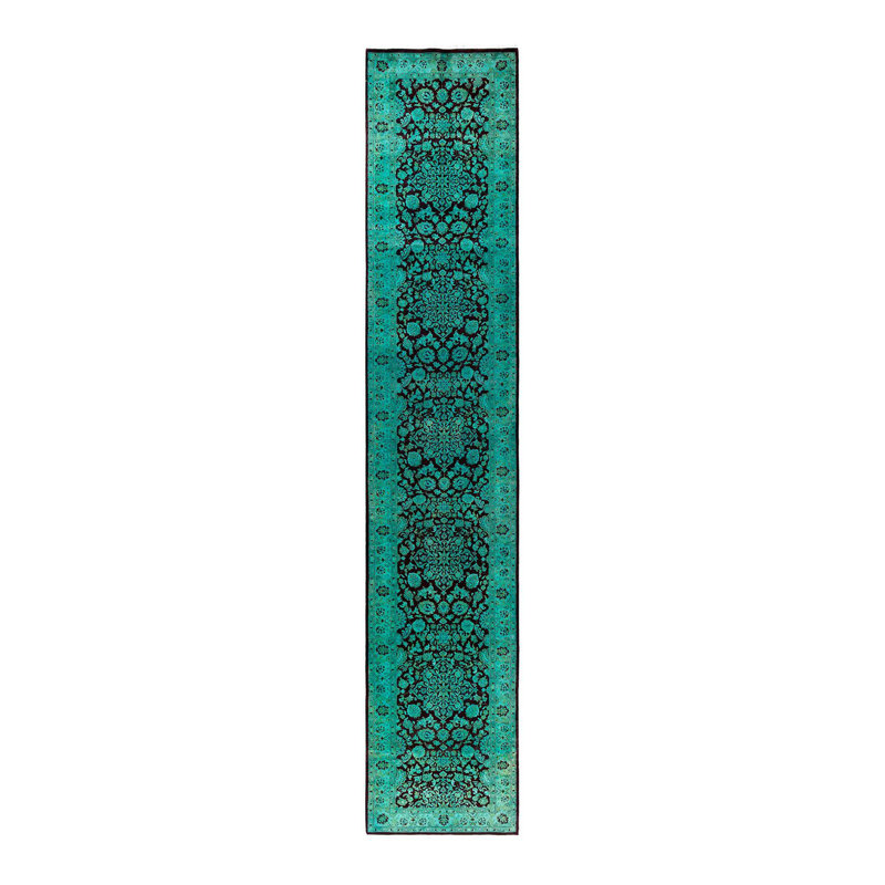 Overyed One-of-a-Kind Runner 2'6" X 13'9" Hand Knotted Area Rug