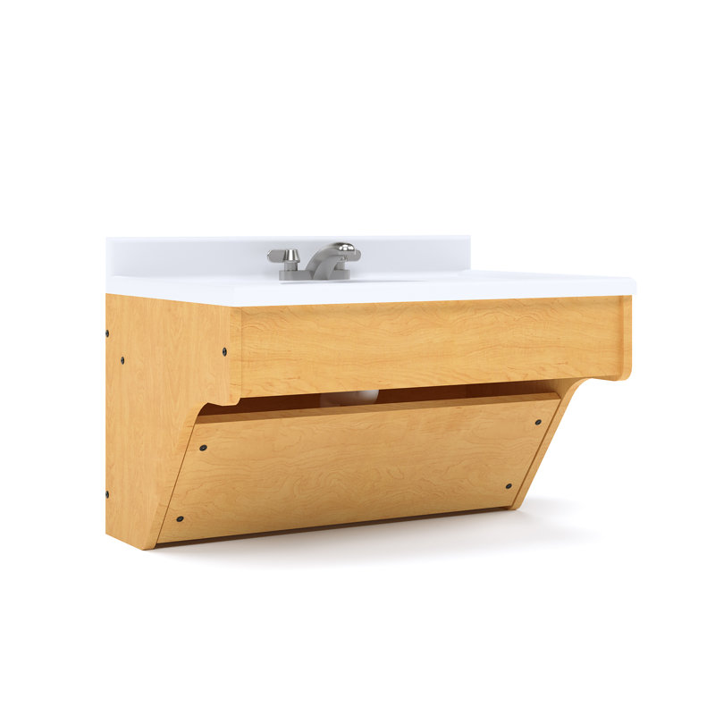 Ensemble de meuble-lavabo mural simple 31 po Tot Mate®, Érable, Oui