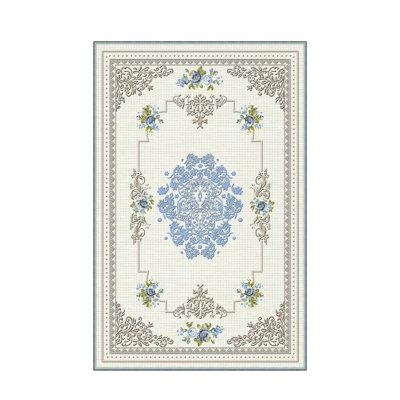Stylish Hall Carpet (3.3 x 6.6 ft), 100% Polyester, 0.3 in Pile Height | Antibacterial, Non-Slip PVC Felt Dot Underside | Machine Washable, 3D Digital Print, Durable & Easy to Clean | Perfect for Entryway & Living Areas