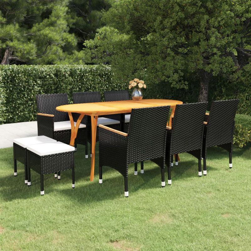  Dining Set Black, Cream White