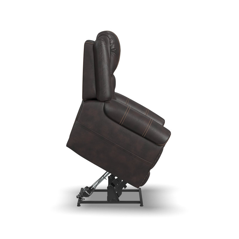 Fauteuil inclinable électrique de 38 po Guelph, Mélasse de cuir grainé brun foncé grainé